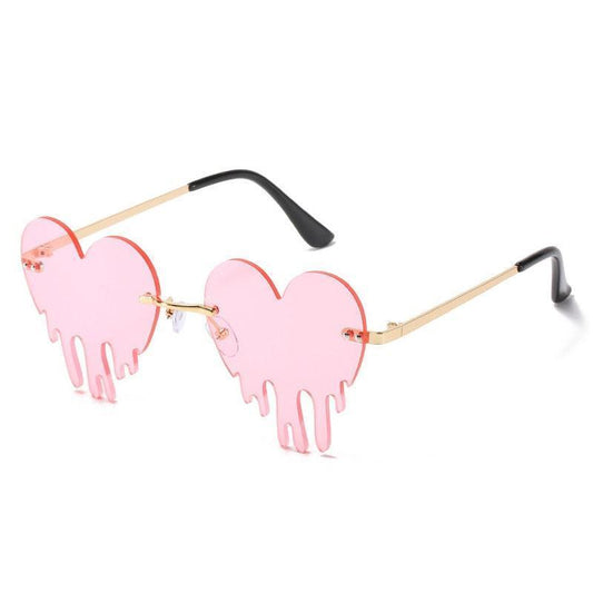 Melted Rimless Heart Sunglasses - Rad Sunnies