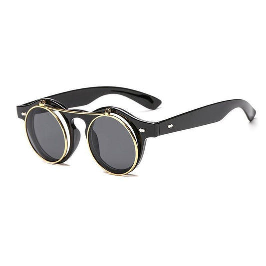 Sol Steampunk Round Flip-Up Sunglasses - Rad Sunnies