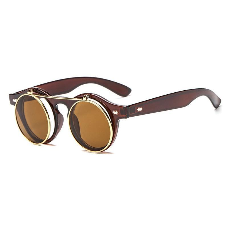 Sol Steampunk Round Flip-Up Sunglasses - Rad Sunnies