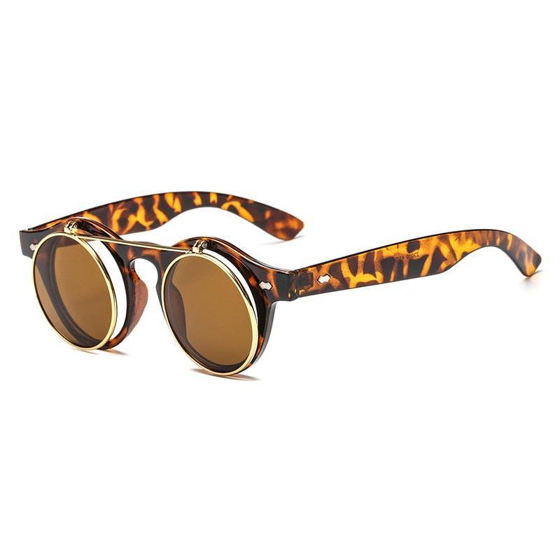 Sol Steampunk Round Flip-Up Sunglasses - Rad Sunnies